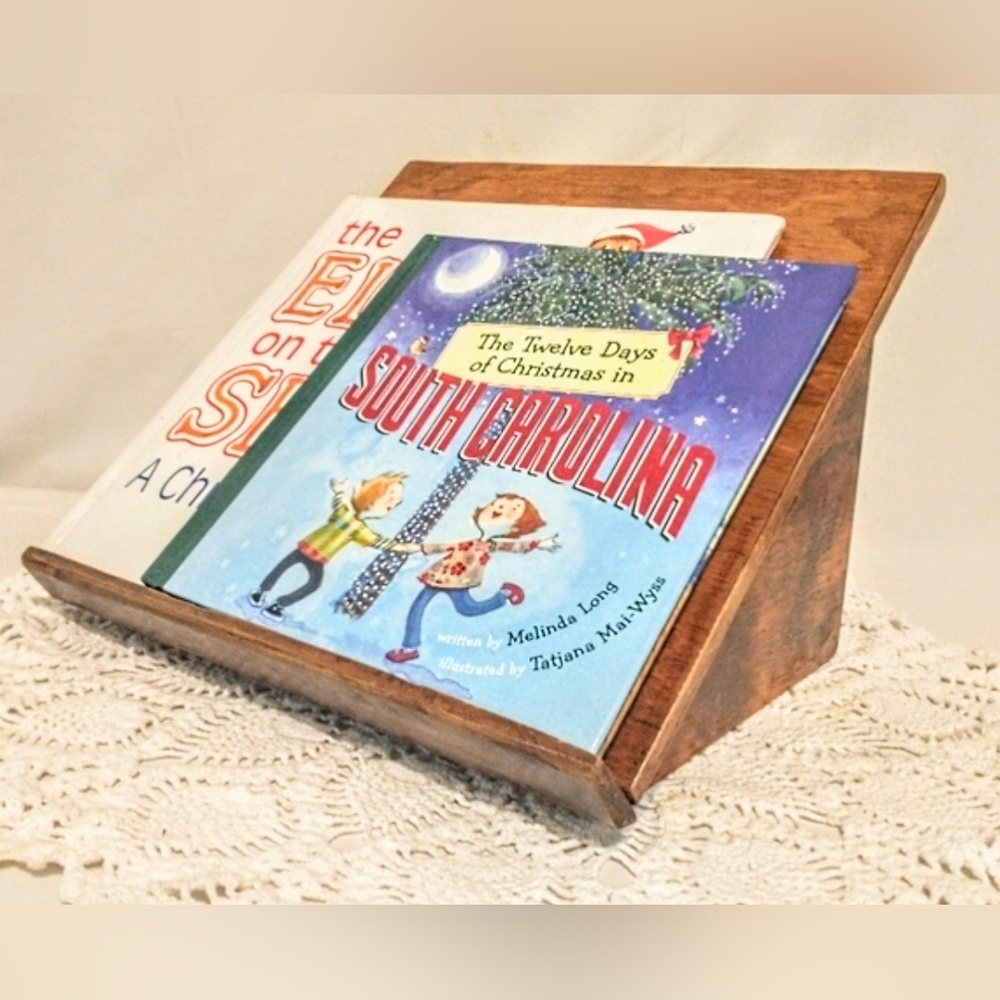 Vintage Wooden Lectern - Book Stand - Portable - Hand Crafted